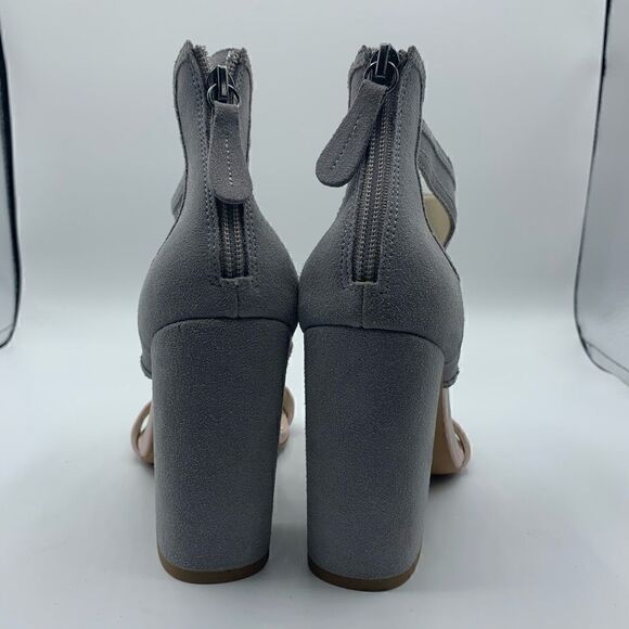 Mojo Moxy❤️ gray and pink block sandal heel - Picture 6 of 15